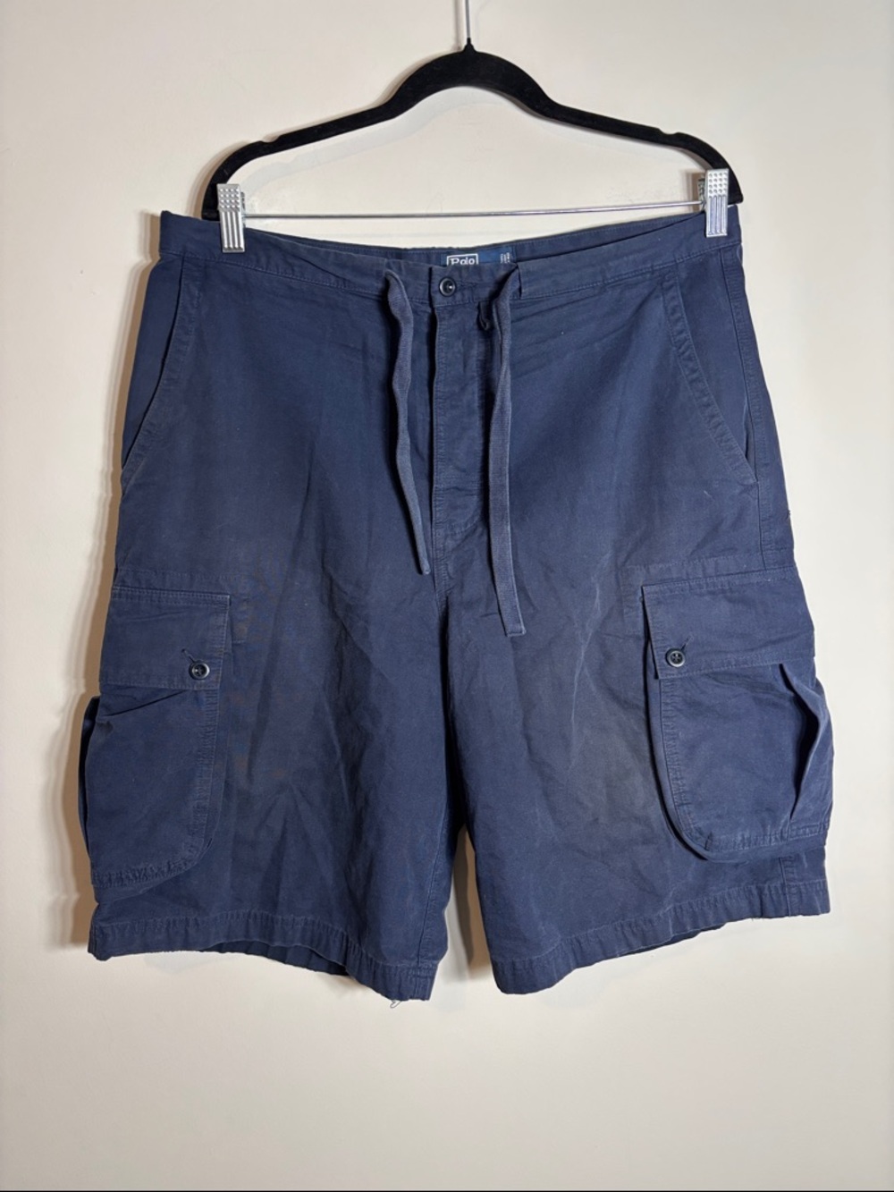 Polo Ralph Lauren Navy Military Cargo Shorts 34” Loose Fit